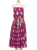 Quorum Rasberry Lurex Striped Floral Dress Dress arcadeshops.com