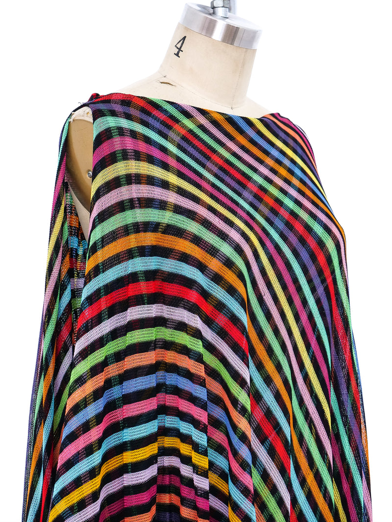 1970's Missoni Rainbow Striped Knit Ensemble Dress arcadeshops.com