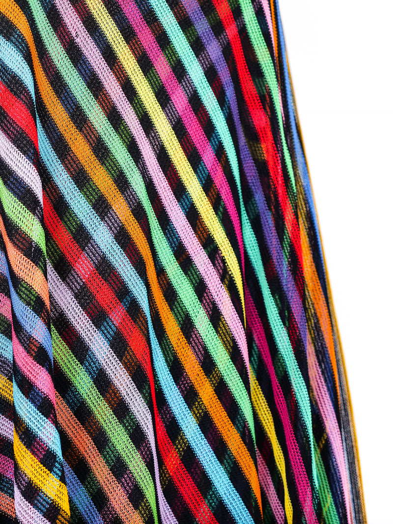 1970's Missoni Rainbow Striped Knit Ensemble Dress arcadeshops.com