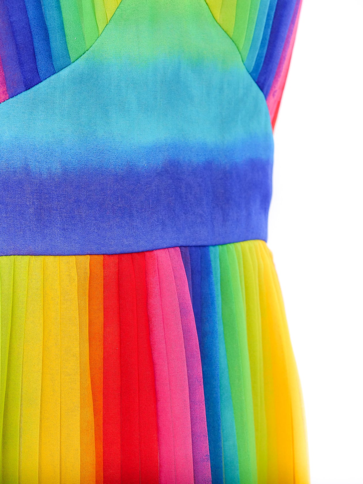open lace back dress RAINBOW PLEATED WAIST TIE DRESS – Diva Designs Boutique main image 0