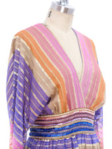 Adele Simpson Striped Chiffon Gown Dress arcadeshops.com