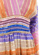 Adele Simpson Striped Chiffon Gown Dress arcadeshops.com