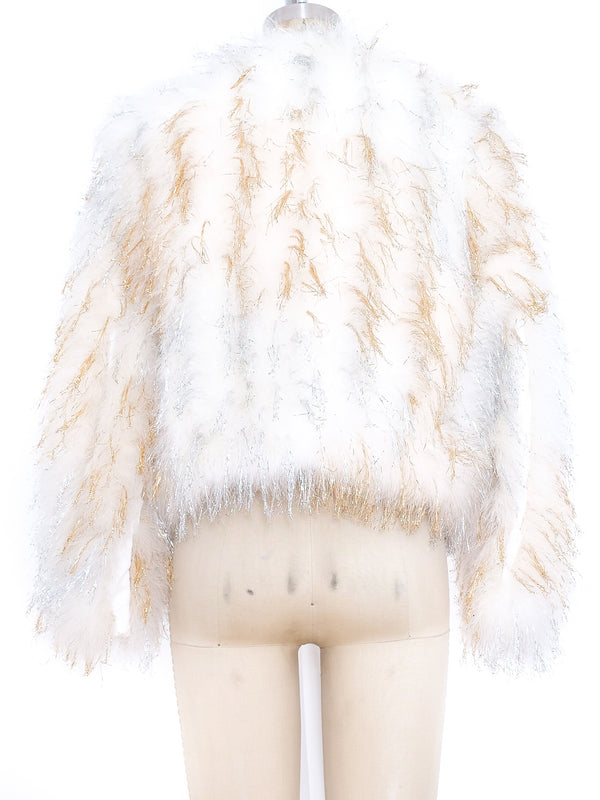 Tinsel Embellished Marabou Jacket Jacket arcadeshops.com