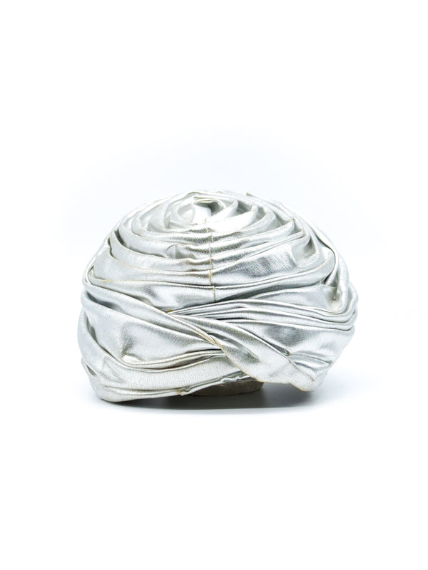 Christian Dior Metallic Silver Turban Accessory arcadeshops.com