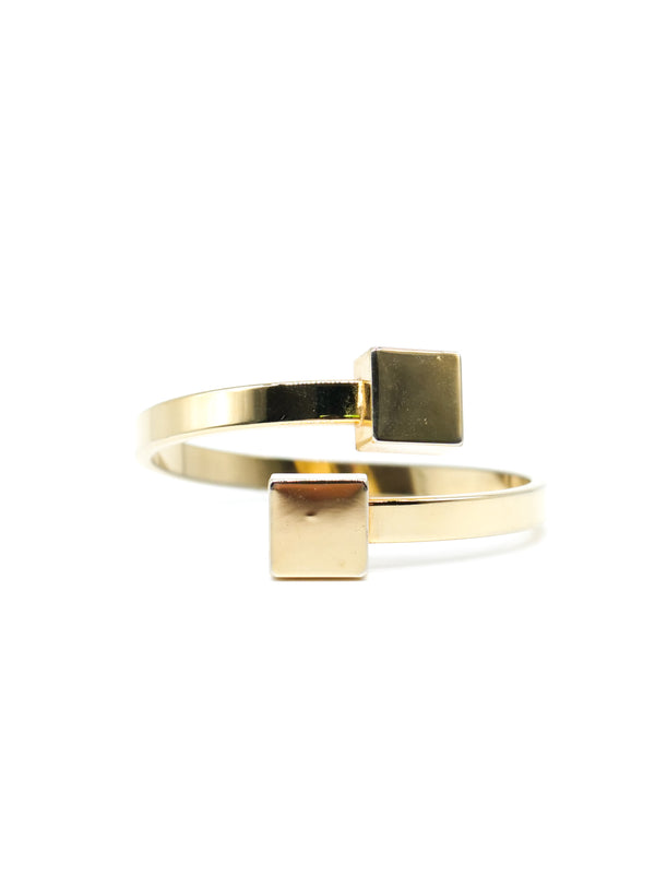 Goldtone Square Bypass Bangle Accessory arcadeshops.com