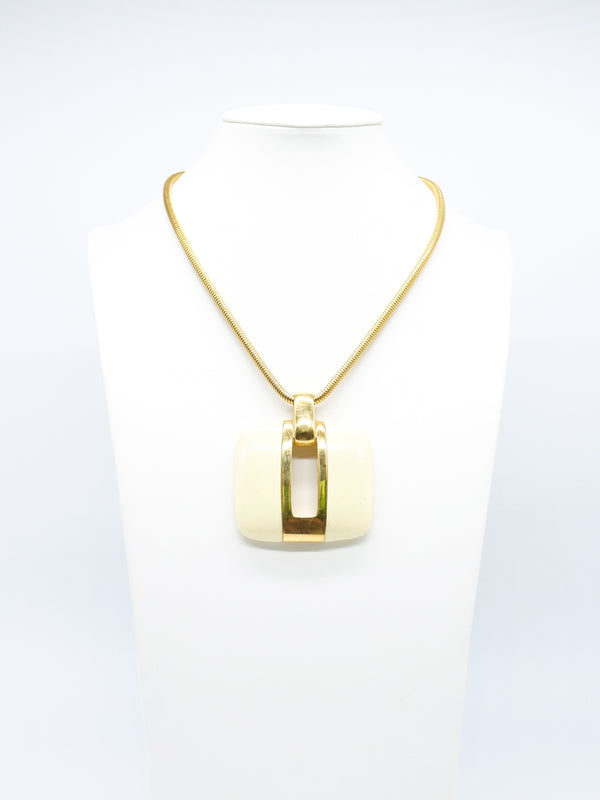 Lanvin Ivory Keyhole Pendant Necklace Accessory arcadeshops.com