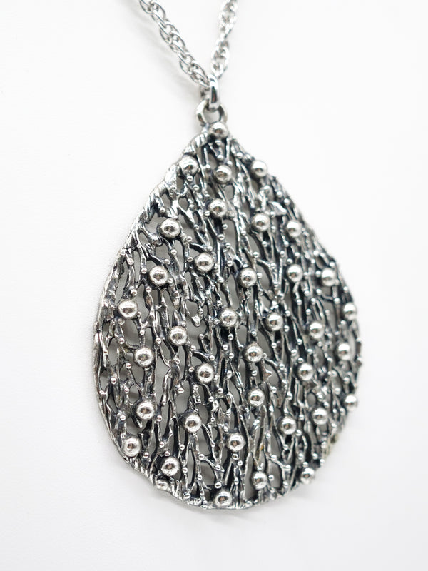 Textured Teardrop Pendant Necklace Accessory arcadeshops.com