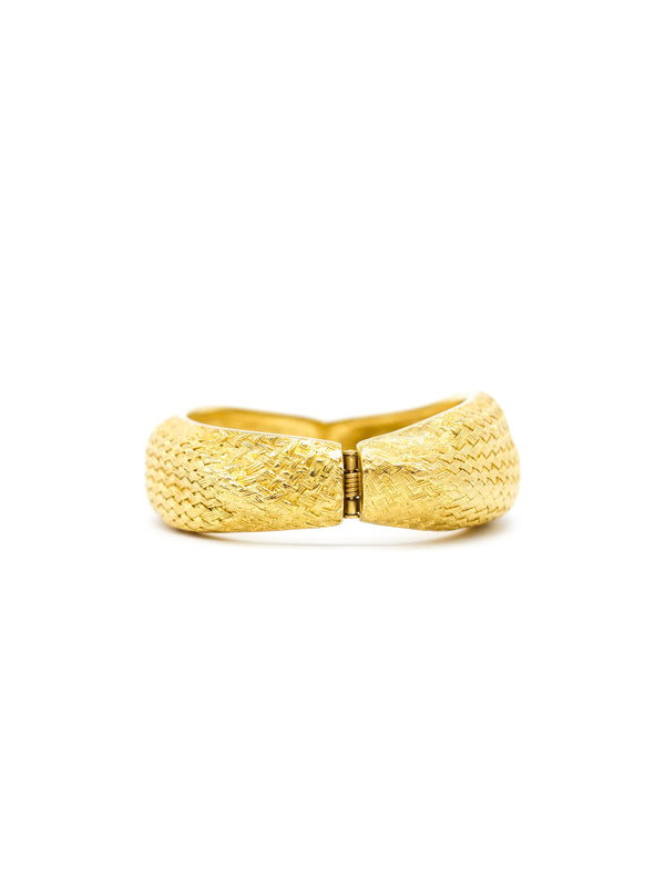 Goldtone Basketweave Bangle Accessory arcadeshops.com