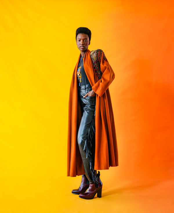 Embellished Maxi Coat Outerwear arcadeshops.com