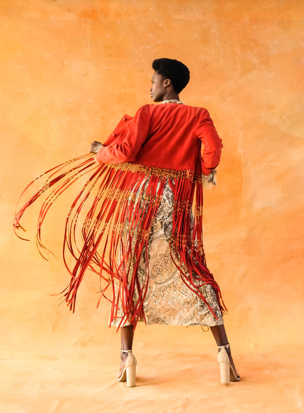 Moschino Suede Fringed Jacket Jacket arcadeshops.com