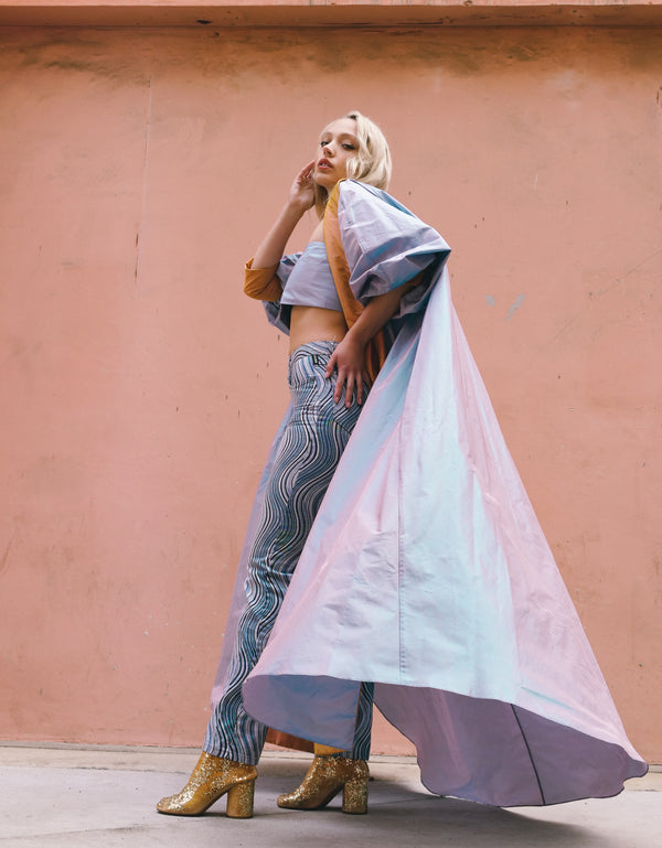 Fernando Sanchez Iridescent Taffeta Opera Coat Jacket arcadeshops.com