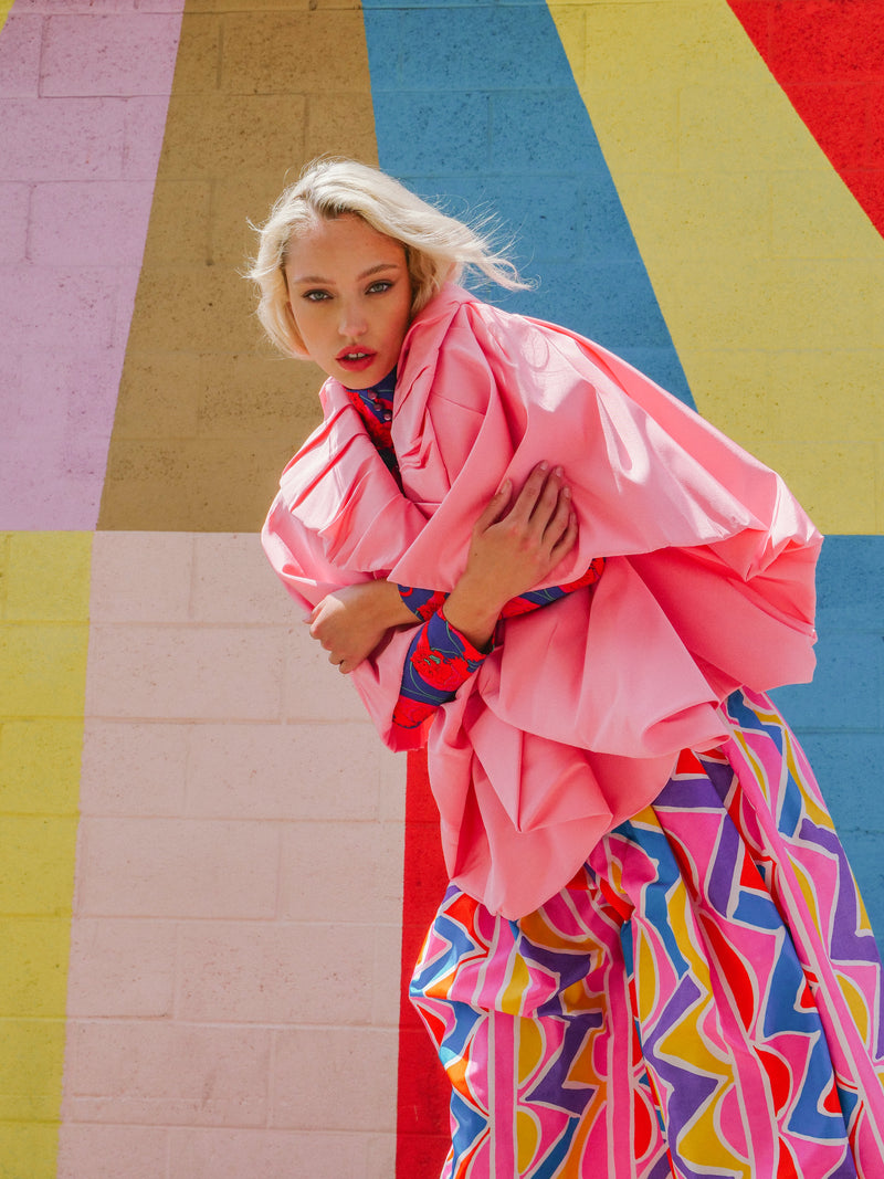 Oscar de la Renta Silk Faille Sculptural Jacket Jacket arcadeshops.com