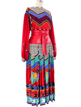 Graphic Print Maxi Skirt Ensemble Suit arcadeshops.com