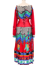 Graphic Print Maxi Skirt Ensemble Suit arcadeshops.com