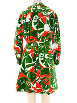 Galanos Floral Printed Velvet Dress Dress arcadeshops.com