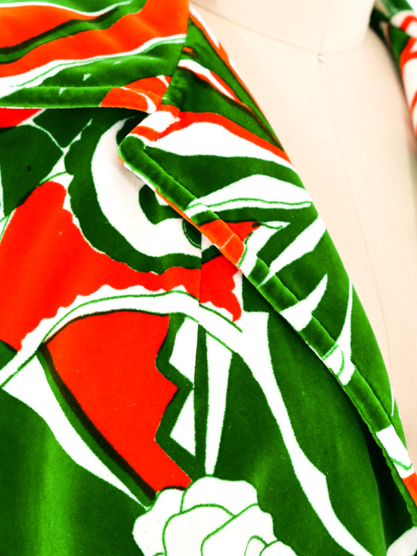 Galanos Floral Printed Velvet Dress Dress arcadeshops.com