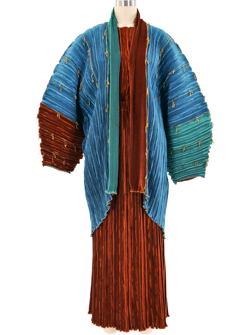 Pleated Structural Jacket and Skirt Ensemble Suit arcadeshops.com