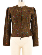 Anne Klein Embellished Suede Jacket Jacket arcadeshops.com