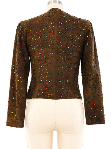 Anne Klein Embellished Suede Jacket
