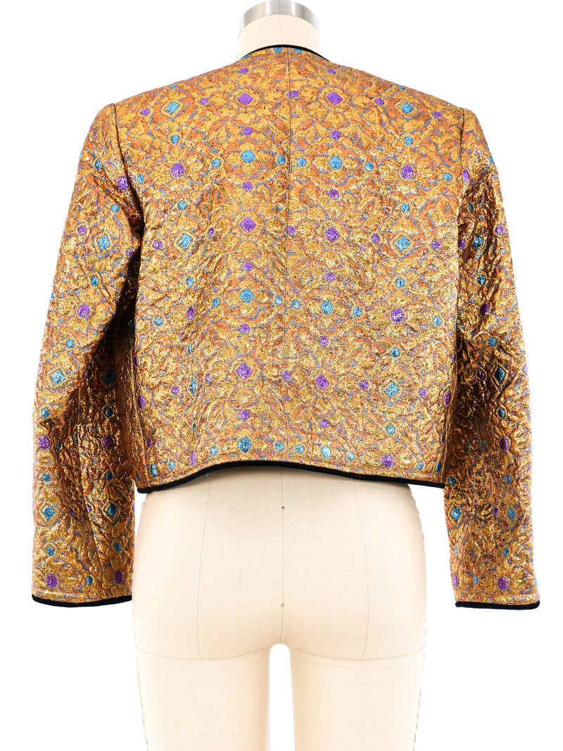 Yves Saint Laurent Metallic Brocade Cropped Jacket Jacket arcadeshops.com