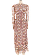 Metallic Copper Lace Maxi Dress Dress arcadeshops.com