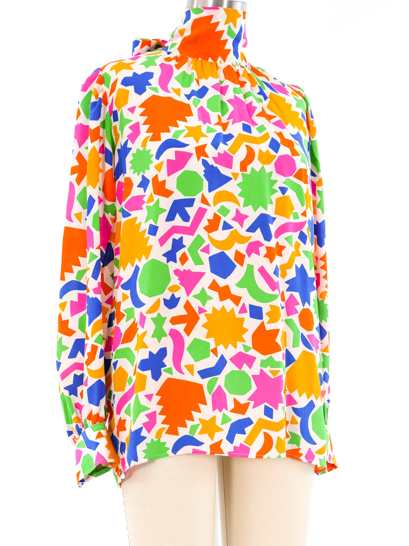 Yves Saint Laurent Matisse Inspired Silk Blouse Top arcadeshops.com