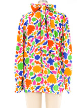 Yves Saint Laurent Matisse Inspired Silk Blouse Top arcadeshops.com