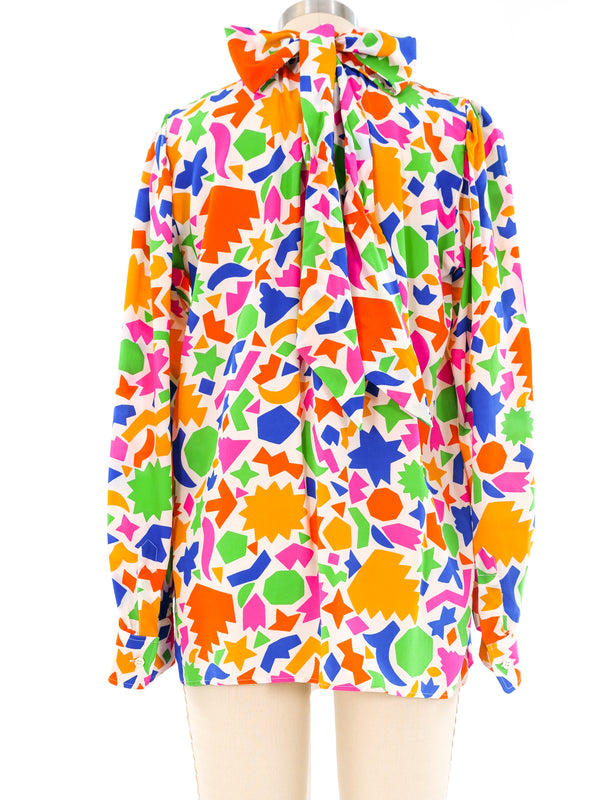 Yves Saint Laurent Matisse Inspired Silk Blouse Top arcadeshops.com