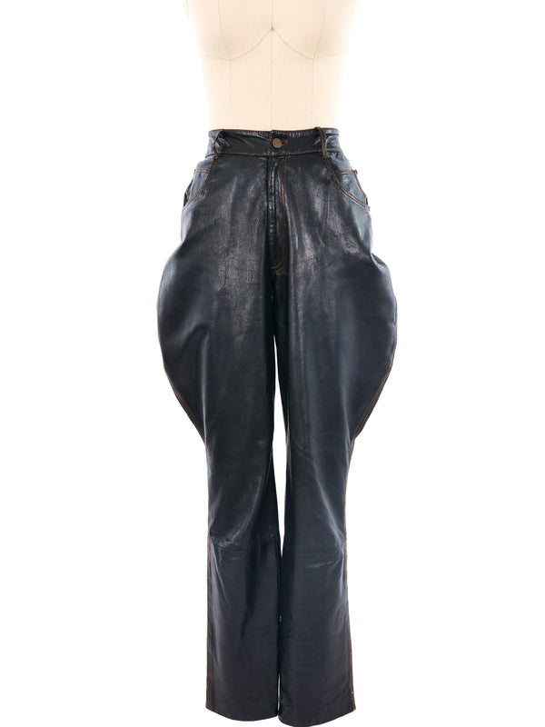 Norma Kamali Black Leather Jodhpurs Bottom arcadeshops.com