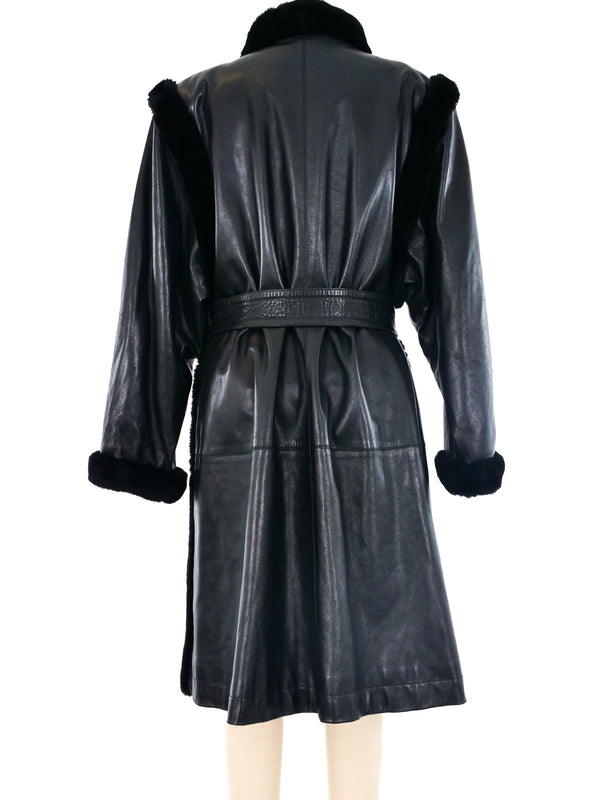 Yves Saint Laurent Shearling Leather Coat Outerwear arcadeshops.com