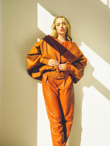 Fendi Cognac Leather Bomber Jacket Jacket arcadeshops.com