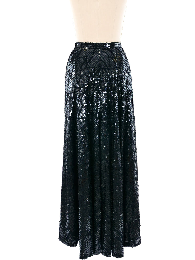 Christian Dior Sequined Maxi Skirt Bottom arcadeshops.com