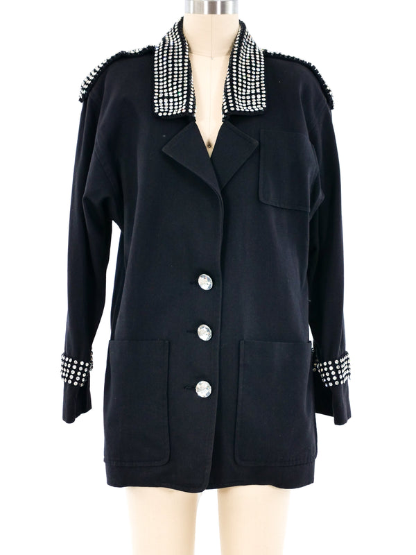 Rhinestone Studded Military Jacket Jacket arcadeshops.com