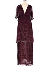 Janice Wainwright Glitter Embellished Caped Maxi Dress Dress arcadeshops.com