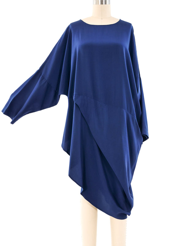 Laise Adzer Navy Silk Tunic Top arcadeshops.com