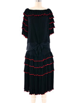 Black Tiered Ruffle Jersey Ensemble Suit arcadeshops.com