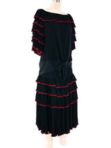 Black Tiered Ruffle Jersey Ensemble Suit arcadeshops.com