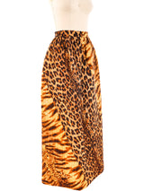 Quilted Mixed Animal Print Maxi Skirt Bottom arcadeshops.com