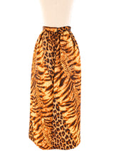 Quilted Mixed Animal Print Maxi Skirt Bottom arcadeshops.com