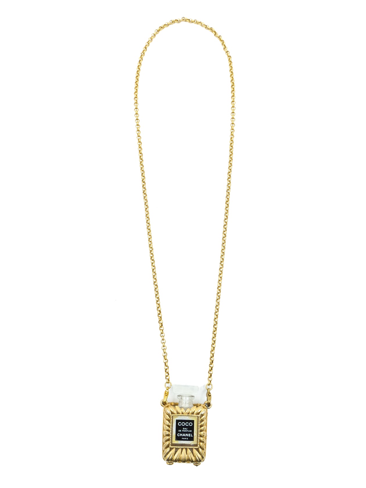 Chanel Perfume Goldtone Pendant Necklace