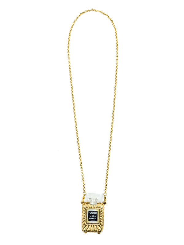 Chanel Perfume Goldtone Pendant Necklace Accessory arcadeshops.com