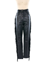 Claude Montana Fringed Leather Pants Bottom arcadeshops.com