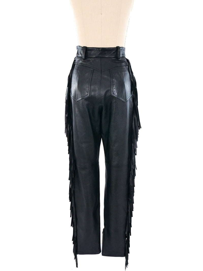 Claude Montana Fringed Leather Pants Bottom arcadeshops.com