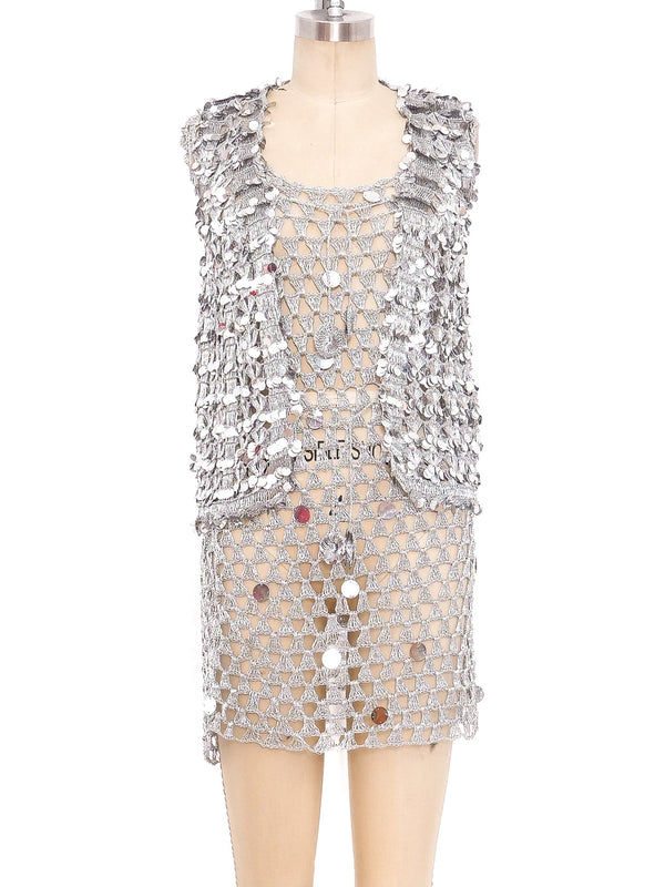 Paillette Embellished Crochet Ensemble Suit arcadeshops.com