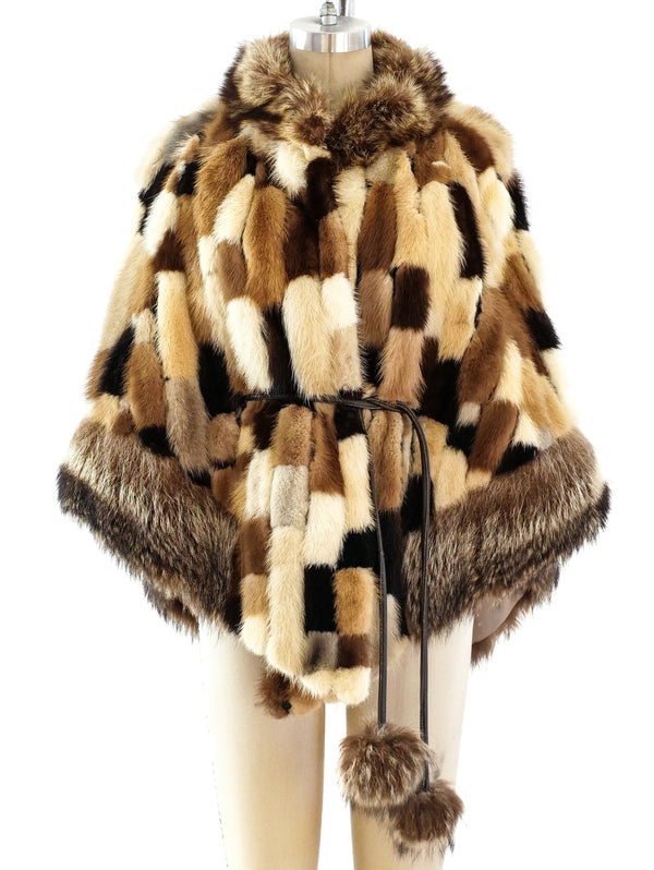 Patchwork Mink Fur Cape Jacket arcadeshops.com