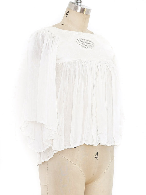 Pleated Peasant Blouse Top arcadeshops.com