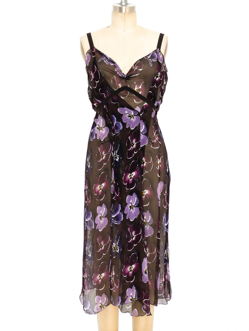 Prada Floral Chiffon Dress Dress arcadeshops.com