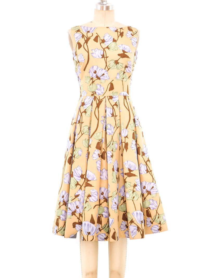 Prada Floral Fit and Flare Dress Dress arcadeshops.com