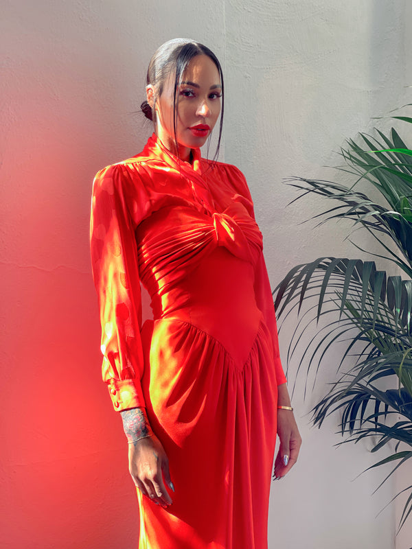 Yves Saint Laurent Heart Jacquard Silk Blouse Top arcadeshops.com