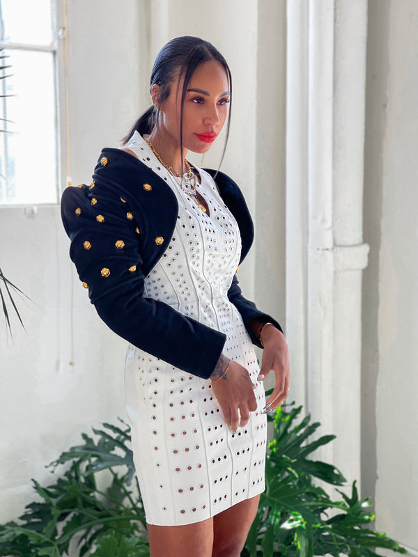 Jitrois Leather Eyelet Dress Dress arcadeshops.com